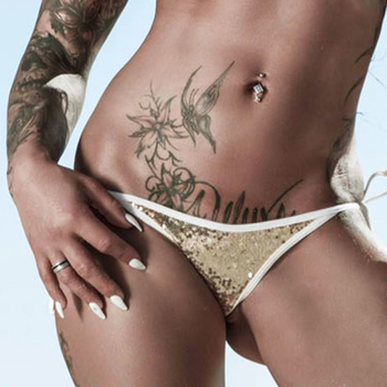 Pailletten Butterfly Slip Gold