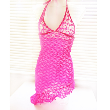 Asymetrisches Spitzenkleid Pink
