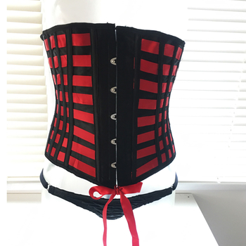 Unterbrustcorsage Schwarz-Rot S