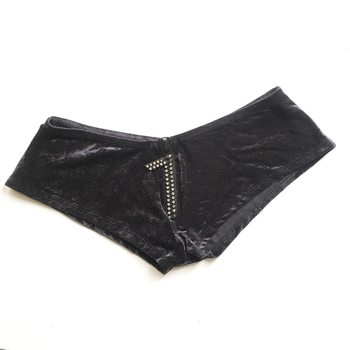 Hotpant Samt mit Strasszip