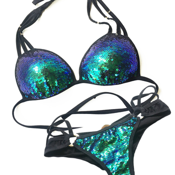 Pushup Bikini 2 tlg. Neongrün